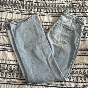 Women's Straight Light Blue Denim Jeans